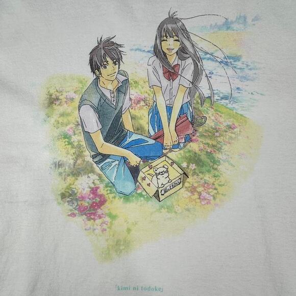 Project Mori Kimi Ni Tadoke Anime White Graphic T-shirt Made in USA Size Medium - Picture 7 of 7